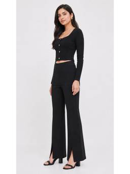 NOBARR - Women Black Solid/Plain Viscose Co-Ord Set