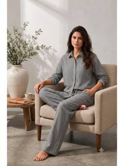 NOBARR - Women Multi-Color Checks Linen Co-Ord Set