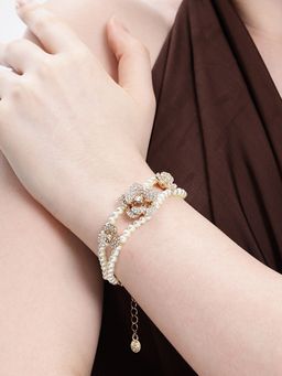 Estele - Women White Alloy Rose Gold Bracelet