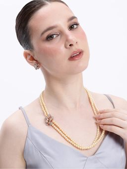 Estele - Women White Alloy Rose Gold Jewellry Set