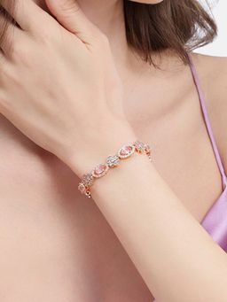 Estele - Women Pink Brass Rose Gold Bracelet