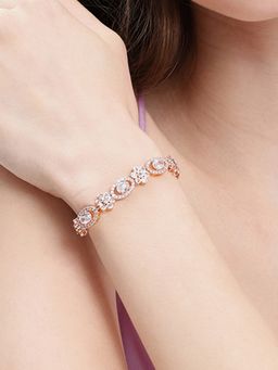 Estele - Women White Brass Rose Gold Bracelet
