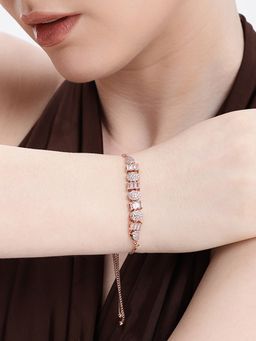 Estele - Women White Brass Rose Gold Bracelet