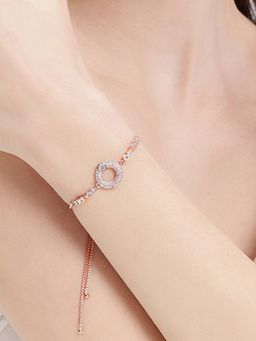Estele - Women White Brass Rose Gold Bracelet