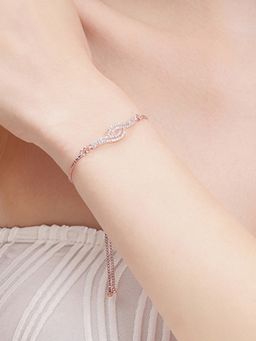 Estele - Women White Brass Rose Gold Bracelet