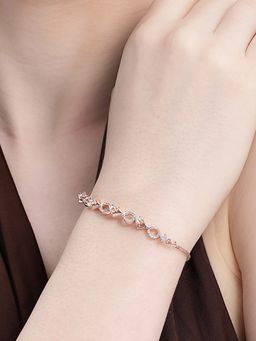 Estele - Women White Brass Rose Gold Bracelet