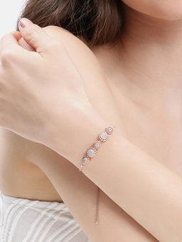 Estele - Women White Brass Rose Gold Bracelet