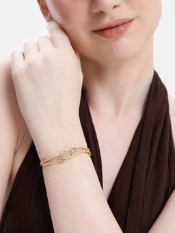 Estele - Women White Brass Gold Kada