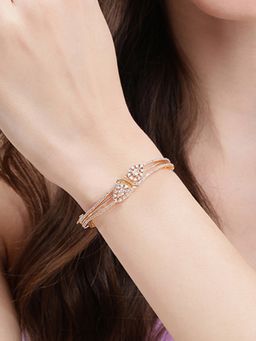 Estele - Women White Brass Rose Gold Bracelet