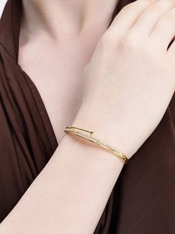 Estele - Women White Brass Gold Kada