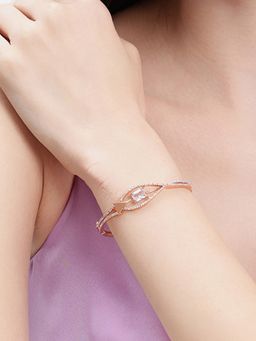 Estele - Women White Brass Rose Gold Kada