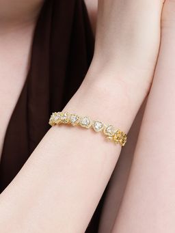 Estele - Women White Brass Rhodium Kada