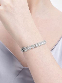 Estele - Women White Brass Rhodium Kada