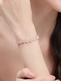 Estele - Women White Brass Rose Gold Kada