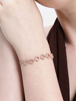 Estele - Women White Brass Rose Gold Bracelet