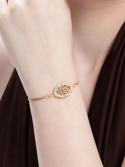 Estele - Women White Brass Gold Bracelet