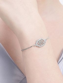 Estele - Women White Brass Rhodium Bracelet