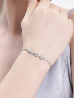 Estele - Women White Brass Rhodium Bracelet