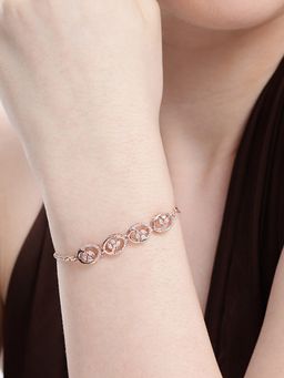 Estele - Women White Brass Rose Gold Bracelet