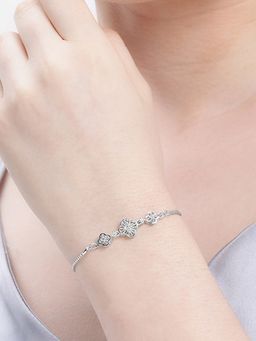 Estele - Women White Brass Rhodium Bracelet