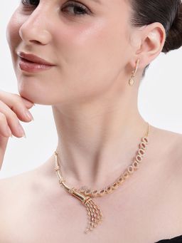 Estele - Women White Brass Rose Gold Jewellry Set