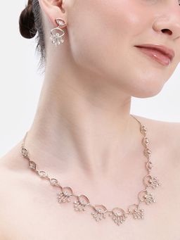 Estele - Women White Brass Rose Gold Jewellry Set