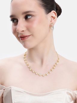Estele - Women White Brass Gold Jewellry Set