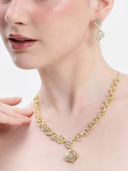 Estele - Women White Brass Gold Jewellry Set