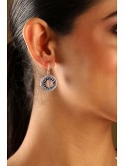 Biba - Women Pink Brass Silver Earrings