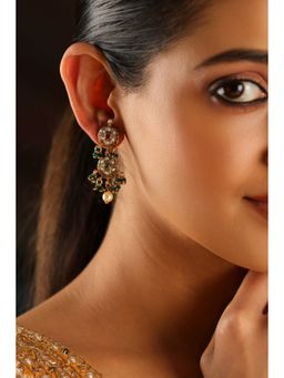 Biba - Women Multi-Color Brass Gold Earrings