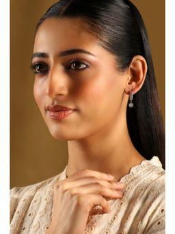 Biba - Women White Brass Silver Earrings