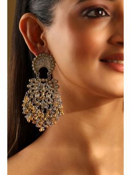 Biba - Women White Brass Silver Earrings