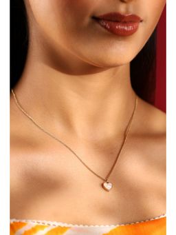 Biba - Women White Brass Gold Necklace