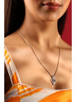 Biba - Women White Brass Silver Necklace