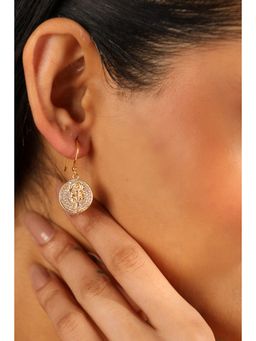 Biba - Women White Brass Gold Earrings