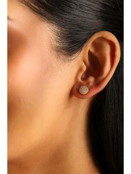 Biba - Women White Brass Gold Earrings