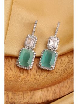 Biba - Women Green Brass Silver Earrings