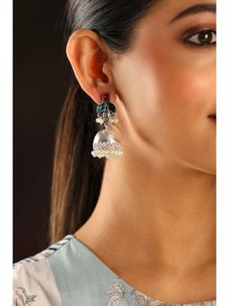 Biba - Women Multi-Color Brass Silver Earrings