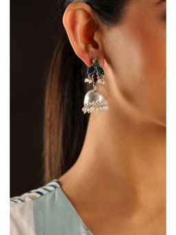Biba - Women Multi-Color Brass Silver Earrings