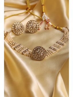 Biba - Women White Alloy Gold Jewellry Set