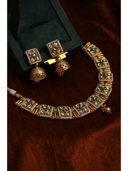 Biba - Women Green Alloy Gold Jewellry Set