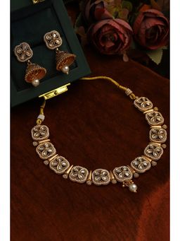 Biba - Women White Alloy Gold Jewellry Set