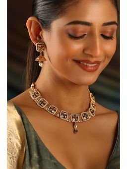 Biba - Women Green Alloy Gold Jewellry Set