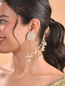 Fida - Women White Alloy Gold Earrings