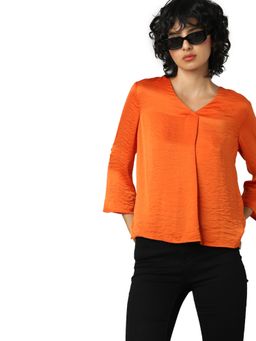 ONLY - Women Solid Orange Top