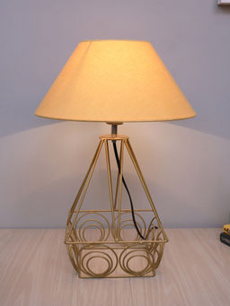 Homesake - Metal Golden Table Lamp Trapezium Gold