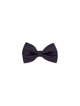 The Tie Hub - Polka Navy Blue Microfiber Bow Tie