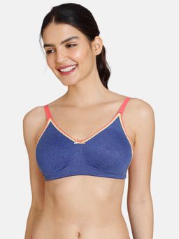 Zivame - Desi Kitsch Double Layered Non Wired 3-4Th Coverage Backless Bra - Sodalite Blue