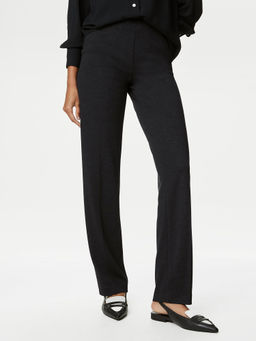 Marks & Spencer - Black Stretch Jersey Straight Leg Trouser