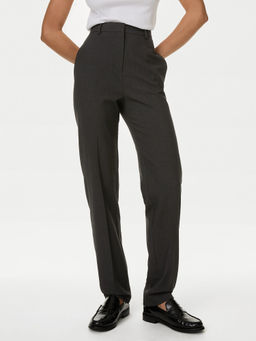 Marks & Spencer - Grey Stretch Straight Leg Trouser